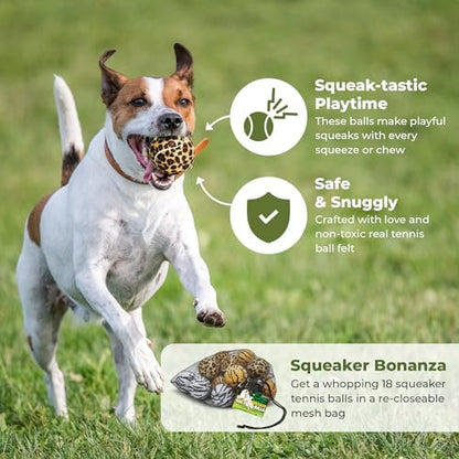 Unique Sports Dog Fetch Squeaker Balls Animal Prints 18 Pack - Image 3