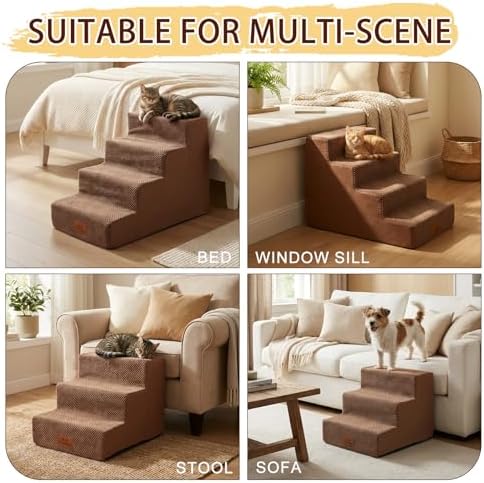 Dog Stairs for Small Dogs, 3-Step Pet Stairs for Couch, 2-Pack 13.6" - Image 5