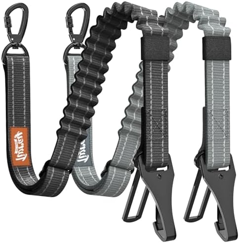 2Pcs Dog Seat Belt, Dog Car Seat Belt Bungee for Pet, Gray & Black by Tivray
