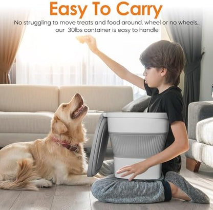 28-30lbs Collapsible Dog Food Storage Container,Airtight Dog Food Container - Image 4