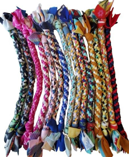 Dog Puppy Tug Pull Toy Rope Play Durable Interactive Entertaining Heavy Duty Fleece Round Square Braid by Knots SO Fast (Mystery 1 pc)