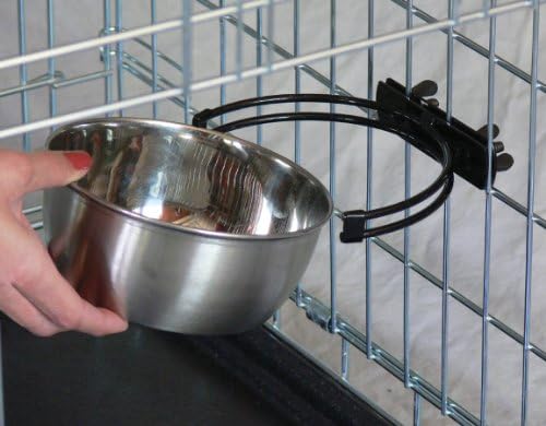 MidWest Homes for Pets Snap'y Fit Stainless Steel Food or Water Bowl, Holds 20 Ounces, Mounts to Wire Crates, No-Tip Design, Rust-Resistant, for Small Dogs and Cats - Image 2