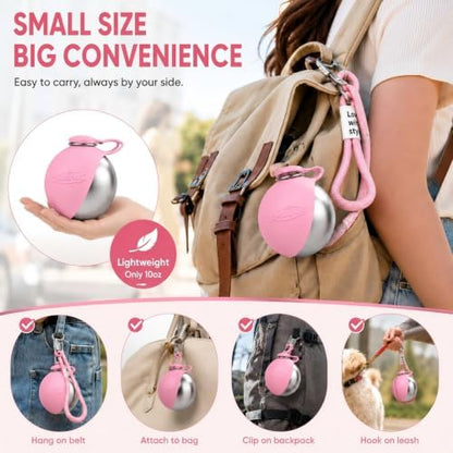 Dog Water Bottle Portable Travel Pet 2-in-1 Stainless Steel Bowl - Image 4