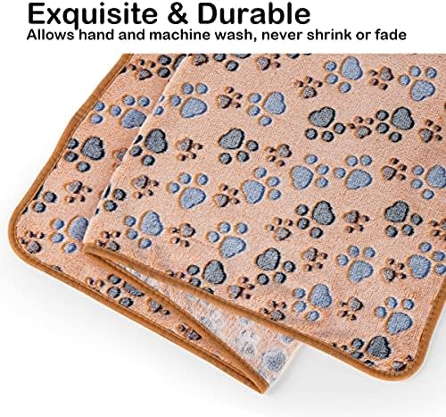 Dono 1 Pack 3 Dog Blankets for Small Dogs, Soft Fluffy Paw Print Pattern Fleece Pet Blanket Warm Sleep Mat, Puppy Kitten Blanket Doggy Mat for Dog Cat Kitten Doggy - Image 6