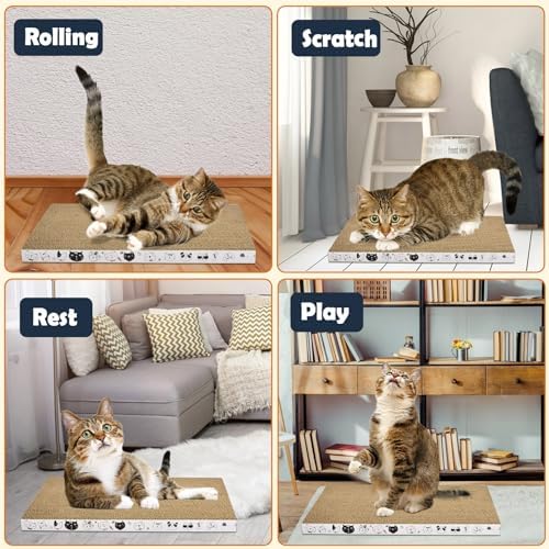 3 Pack Cardboard Cat Scratcher Refill Cat Scratch Pad Durable Cat Scratchers for Indoor Cats Kitten 16.5 x 8 x1 Inch Reversible Cat Scratching Board to Protect The Furniture (Lovely Pets) - Image 7