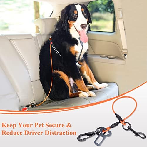 VIVAGLORY Dog Seatbelt Tuffbelt Dog Car Harness, M, Orange - Image 6