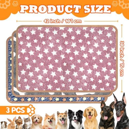 3 Pcs Dog Blanket Super Soft Pet Puppy Blankets Calming Dog Blankets for Small, Medium Large Dogs Warm Sleep Mat Washable Dog Blanket for Puppy Cat (42"×30") - Image 2