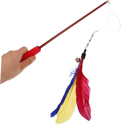 Long Kitten Teaser Home Cat Set Cat Teasing and Feather Teaser Stick Random