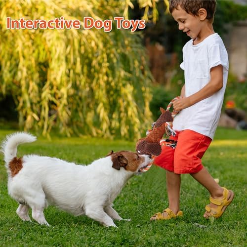 Drmstow Dog Toys for Aggressive Chewers, Squeaky Plush Chew Toy with Crinkle, Interactive Rope Tug of War Toy for Large Dogs to Keep Them Busy - Image 6