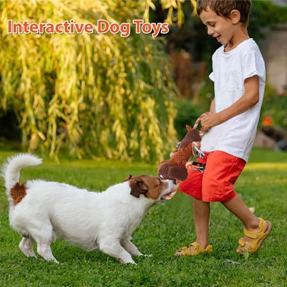 Drmstow Dog Toys for Aggressive Chewers, Squeaky Plush Chew Toy with Crinkle, Interactive Rope Tug of War Toy for Large Dogs to Keep Them Busy - Image 6