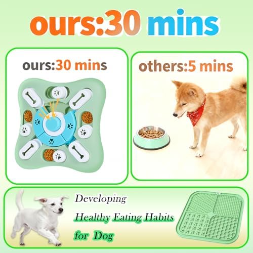 4-Piece Dog Puzzle Toy Set with Lick Mat and Slow Feeder - Image 7