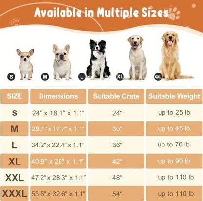 EMPSIGN Dog Crate Pad for 54"x37" Dog Crate, Plush/Canvas Navy - Image 5