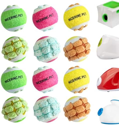 X-Small Dog Tennis Balls Dog Toys Ball 1.72" Pack of 12, Fit Ball Launchers by NICERINCPET