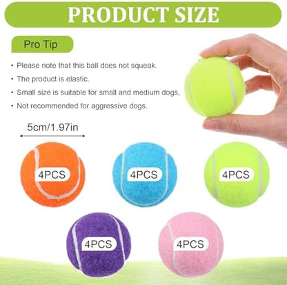 20Pcs Small Tennis Balls for Dogs, Mini Tennis Balls, 2 Inch, Colorful - Image 2