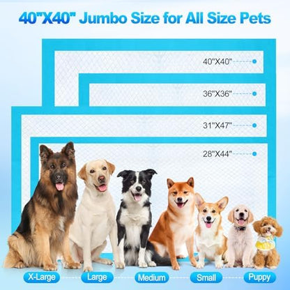 Pee Pads for Dogs & Cats 40"x40" 40 Count, Puppy Pads Extra Large, Disposable Thicken Pet Training Pads for Doggie Rabbits, Incontinence Underpads Ultra Absorbent & Quick-Dry, Leakproof Potty Pad - Image 2