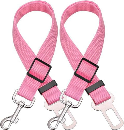 Elisel Elisel 2 Packs Adjustable Length Pet Dog Cat car seat Belt Pet seat Belt Pet Accessories for Dogs Cats and Pets (Pink) by Elisel