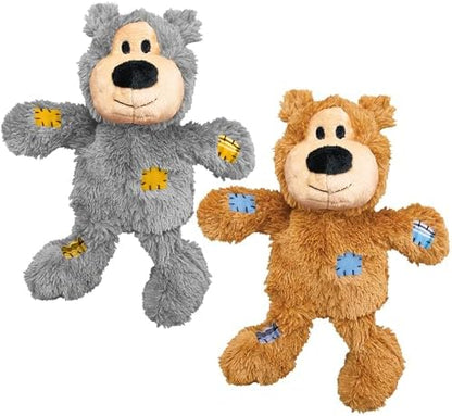 KONG Wild Knots Bears - Durable Dog Toys with Internal Knotted Ropes and Minimal Stuffing for Less Mess (Assorted Colors) (Small/Medium (2 Pack)) by KONG
