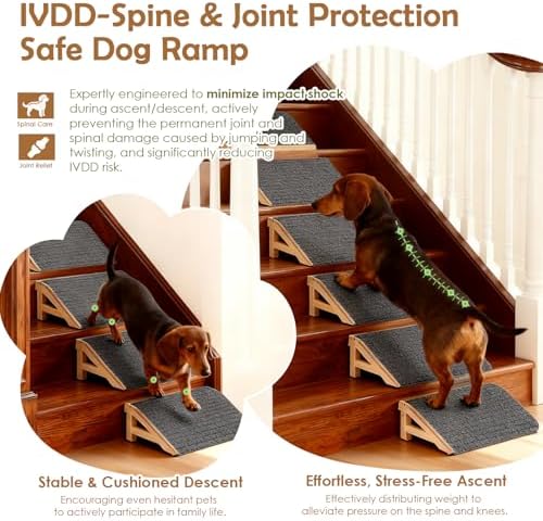 Wood Dog Ramp Stairs for Outdoor, Low Angle Dog Ramp for Stairs - Image 6