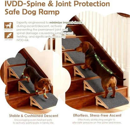 Wood Dog Ramp Stairs for Outdoor, Low Angle Dog Ramp for Stairs - Image 6
