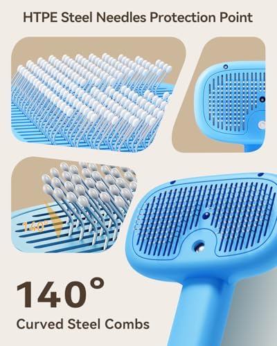 ROJECO 3-in-1 Pet Steam Brush,Spray Hair Removal Detangling Comb,Blue - Image 6
