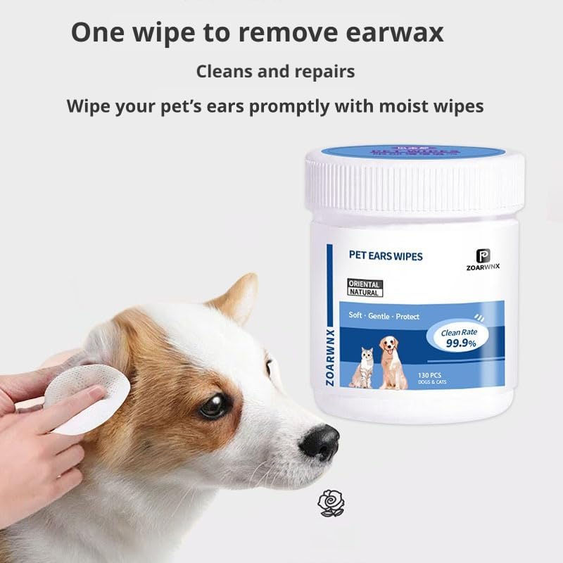 130 PCs Cat Ear Wipes that Gently Clean & Soothe Sensitive Cat Ears; Soft Ear Cleaner for Removing Wax, Dirt & Odor; Unscented Grooming Care - Image 5
