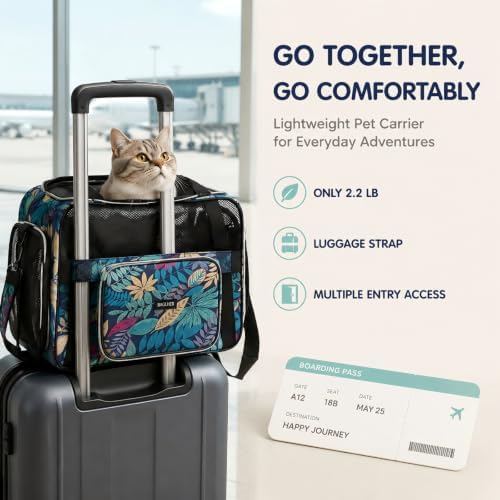 BAGLHER Pet Travel Carrier for Small Medium Cats & Dogs, Airline Approved Soft Sided - Image 3