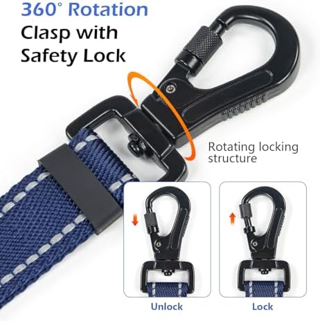 Reflective Double Handle Dog Leash for Large Medium Small Dogs (RB, L) - Image 2