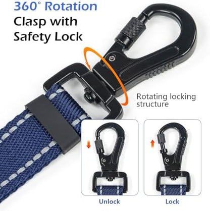 Reflective Double Handle Dog Leash for Large Medium Small Dogs (RB, L) - Image 2