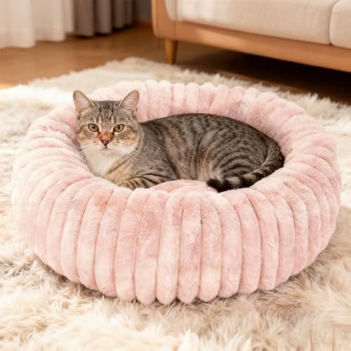 Washable Small Cat Dog Bed,Puppy Bed Cat Beds for Indoor Cats(Pink,S) by Unknown