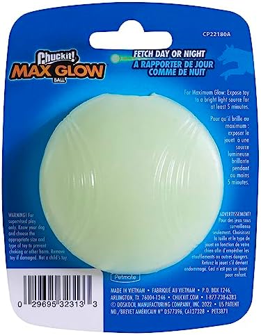 Chuckit! Max Glow Bouncy Ball, Glowin the Dark, Medium 2.5in, 1 Pack - Image 2