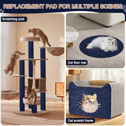 Cat Scratching Mat, 118.5"x15.9" Trimmable Self-Adhesive Cat Scratch Carpet, Couch Protector from Cats Claws, Furniture Corner Protectors for Cats, Indoor Furniture Protection for Chair (Dark Blue) - Image 5