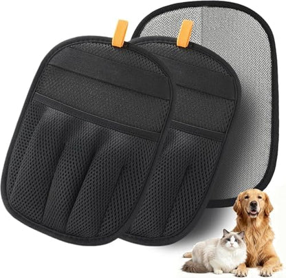 Magic Brush Pet Hair Remover Glove,Upgraded 5-Finger Electrostatic Pet Hair Removal Gloves for Couch, Carpet, Car Seat, Bedding, Furniture, Laundry,Reusable Animal Fur Removal Tool (Black-2PCS) by CHANCCI