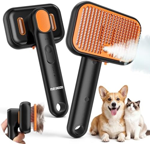 Steam Cat Brush for Shedding, Self-Cleaning Deshedding Grooming Comb by Unknown
