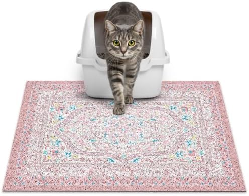 Glittme Cat Litter Mat, 24"x15" Non-Slip Washable Trapping Mat for Cats by Glittme