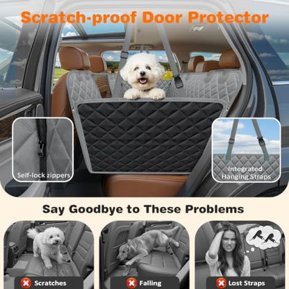 URPOWER 4 in 1 Dog Car Seat Cover for Back Seat, Waterproof Hammock - Image 3
