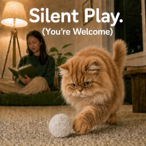 Balls for Cats - Felt Wool Cat Toy Balls for Small Pet Fetch and Play - Eco Friendly Quiet Wool Ball Cat Toy for Cats and Kittens - Choose Your Colors (White) - Image 4