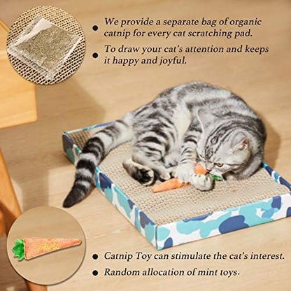 PEEKAB Cat Scratcher Cardboard Reversible Scratching Board Kitty Corrugated Scratching Pad Bed Catnip Included XXL 3PCS - Image 6