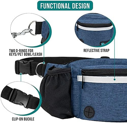 PetAmi Dog Fanny Pack, Treat Pouch for Dog Walking Training, Navy Blue - Image 4