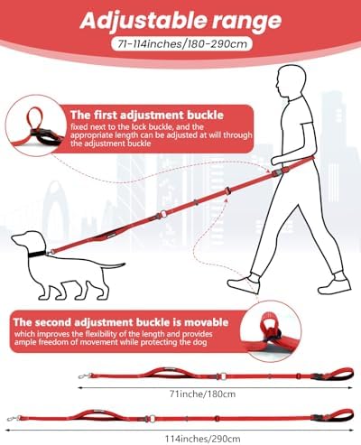 Hands Free Dog Leash & Car Seatbelt Set, Crossbody Leash for Dog Walking - Image 2