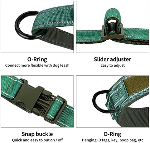 Annchwool No Pull Dog Harness with Soft Padded Handle,Reflective Strip Escape Proof and Quick Fit to Adjust Harness,Easy for Training Walking for Small & Medium and Large Dogs(Green,L) - Image 3