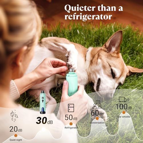YABIFE Dog Nail Grinder, Dog Nail Trimmers and Clippers Kit, Super Quiet, Rechargeable, for Small Large Dogs & Cats Toenail & Claw Grooming,3 Speeds - Image 4