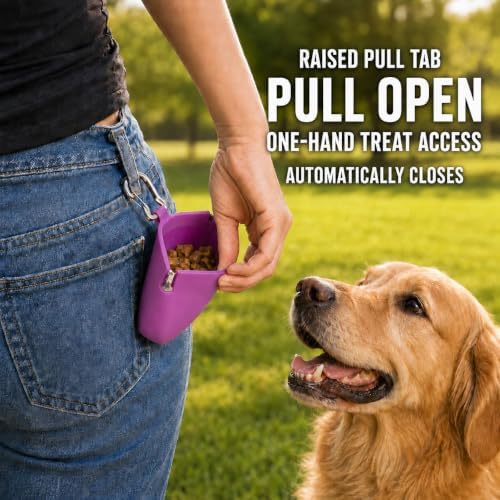 1 Cup Silicone Dog Treat Pouch, Dog Training Treat Bag, Pink - Image 2