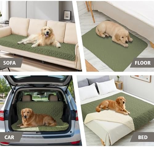 Ameritex Waterproof Pet Bed Cover Anti-Slip Dog Bed Blanket for Sofa and Furniture Waterproof New Pattern Design (Green, 30x80 Inch (Pack of 1)) - Image 3