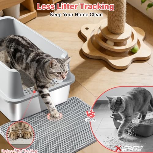 Stainless Steel Litter Box, Extra Large Metal Cat Litter Box for Big Cats - Image 4