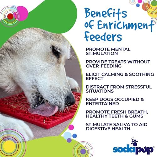 SodaPup Peace eMat – Durable Enrichment Feeder Made in USA from Non-Toxic, Pet-Safe, Food Safe Rubber for Mental Stimulation, Avoiding Overfeeding, Fresh Breath, Digestive Health, Calming, & More - Image 4