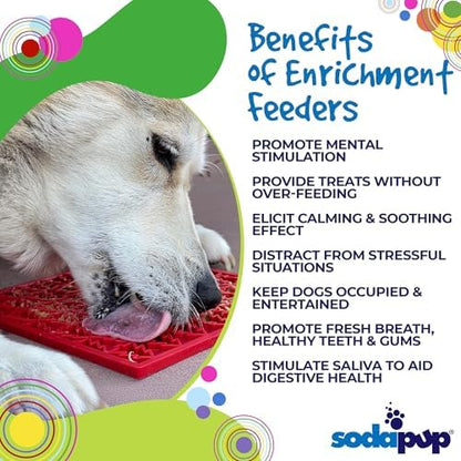 SodaPup Peace eMat – Durable Enrichment Feeder Made in USA from Non-Toxic, Pet-Safe, Food Safe Rubber for Mental Stimulation, Avoiding Overfeeding, Fresh Breath, Digestive Health, Calming, & More - Image 4