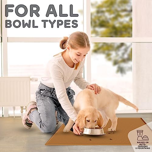 Dog Food Mat - 24x15 Raised Edges Dogs Mat for Food and Water Prevent Spill, Waterproof Cat Food Mats Protect Floors, Easy Clean Dog Bowl Mats for Food and Water, Silicone Pet Feeding Placemats - Image 6