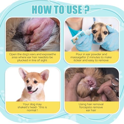 Dog Ear Powder for Hair Removal & Ear Plucking, Professional Ear Powder for Dogs Grooming, Helps Remove Excess Ear Hair Easily, Improves Grip for Safe Dog Ear Care and Maintenance - Image 4