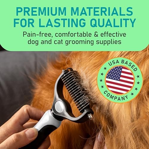 Maxpower Planet Pet Grooming Brush - Double-Sided Undercoat Rake for Dogs and Cats, Extra Wide, Reduces Shedding by 95%, White - Image 3