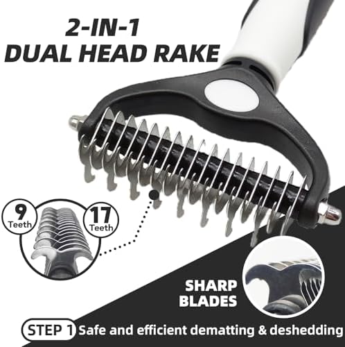 Dog Brush for Shedding, 7 PCS Dog Grooming Brush Kit, Undercoat Rake, Slicker Brush, Deshedding Comb, Bath Brush, Nail Clipper for Long & Short Haired Dogs & Cats, Black - Image 2